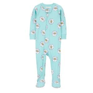 Child of Mine by Carter's Baby Sleep Footed Sleeper blue flowers pajamas 12 Mon